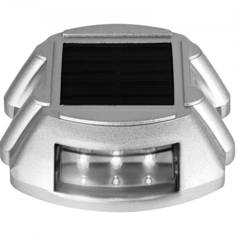 Solar Driveway Lights Outdoor Waterproof LED Deck Dock Lights with Screws, Bright White Wireless Lighting