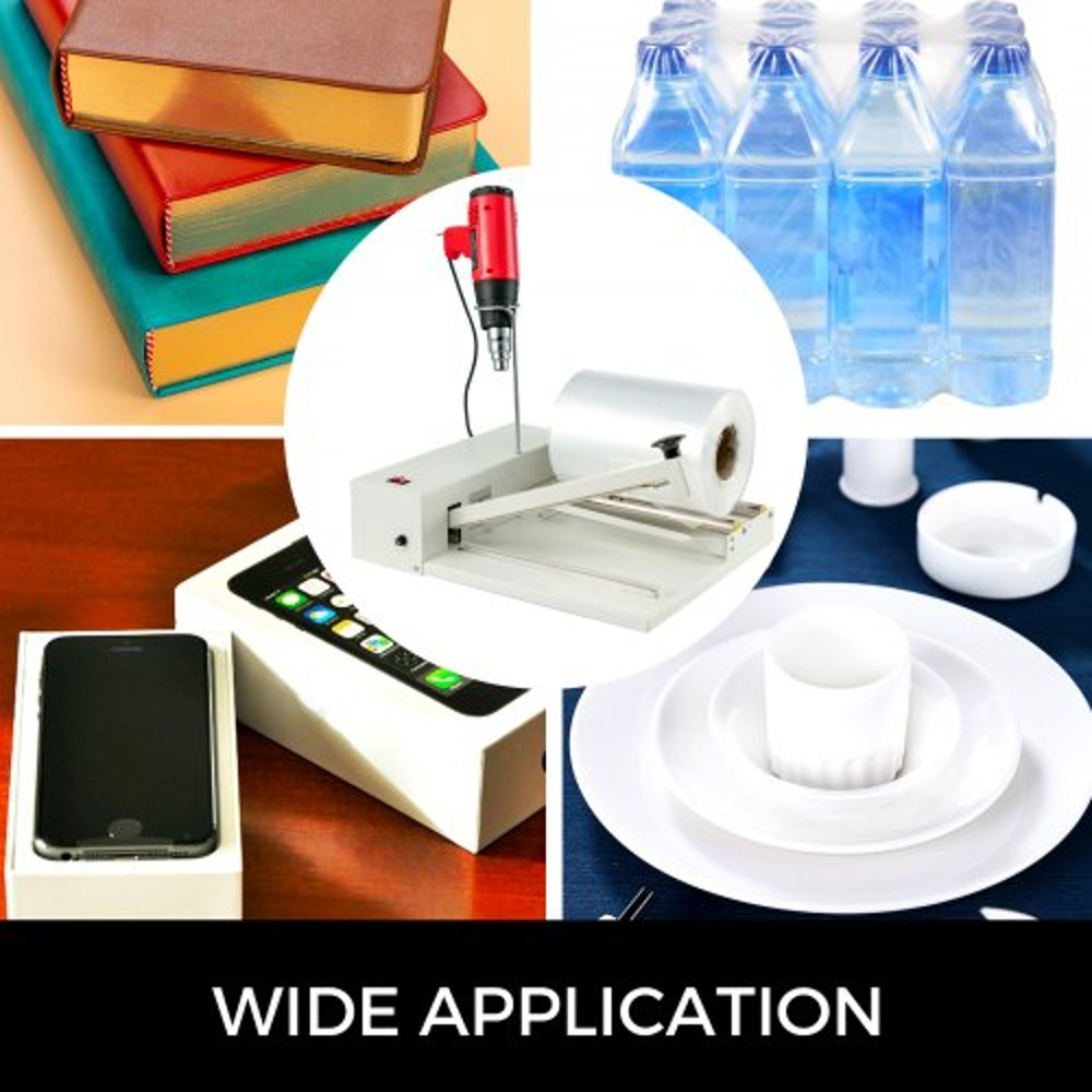 530W Shrink Wrap Machine, 18" I-Bar Sealer with Heat Gun & Silicone Roller – Ideal for PVC, POF Film
