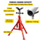 Adjustable V Head Pipe Jack Stand, Heavy Duty High lb Pipe Stand, Folding Carbon Steel Portable Tripod Design