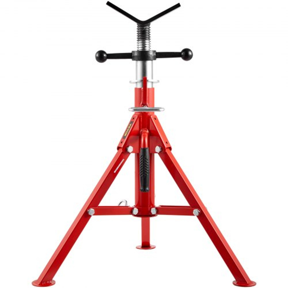 Adjustable V Head Pipe Jack Stand, Heavy Duty High lb Pipe Stand, Folding Carbon Steel Portable Tripod Design
