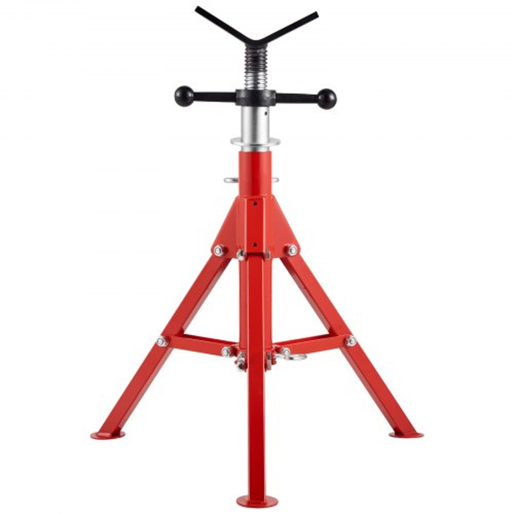 Adjustable V Head Pipe Jack Stand, Heavy Duty High lb Pipe Stand, Folding Carbon Steel Portable Tripod Design