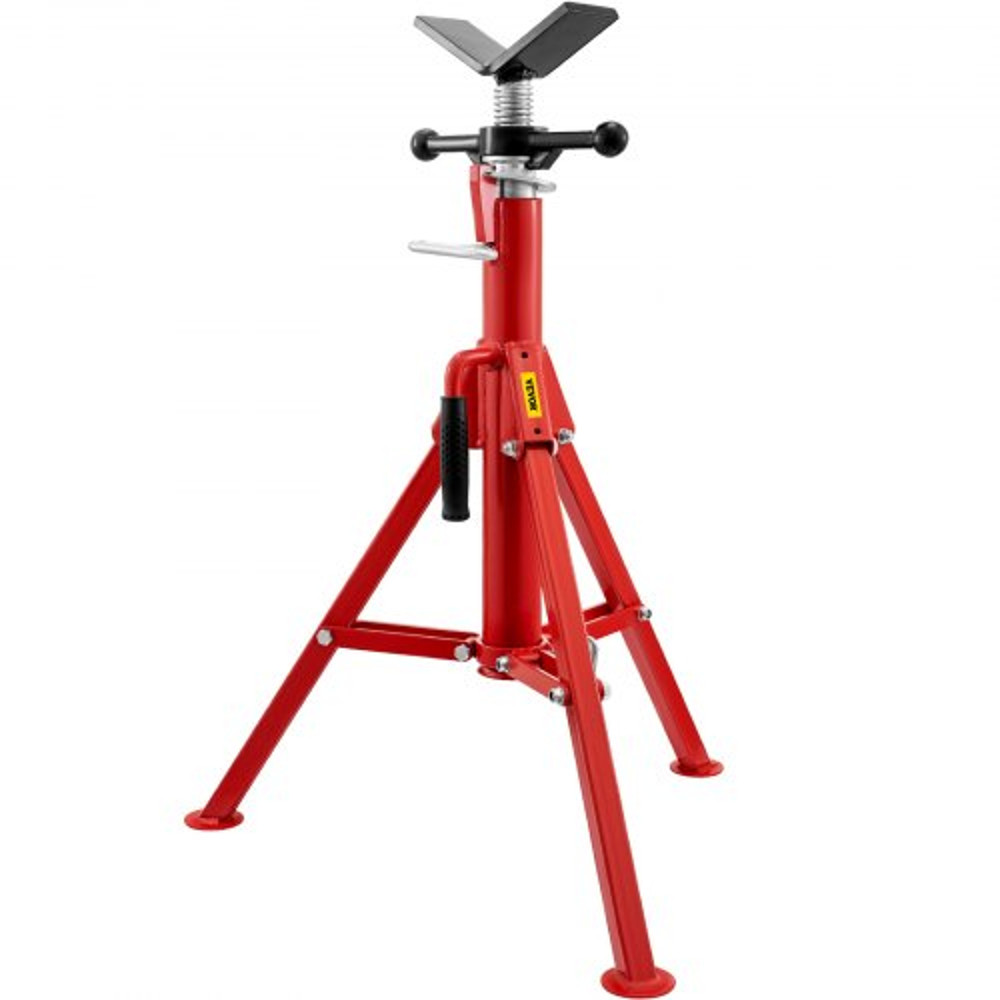Heavy Duty V Head Pipe Stand, Adjustable Height, Pipe Jack Stands Load, Portable Folding Carbon Steel Pipe Support