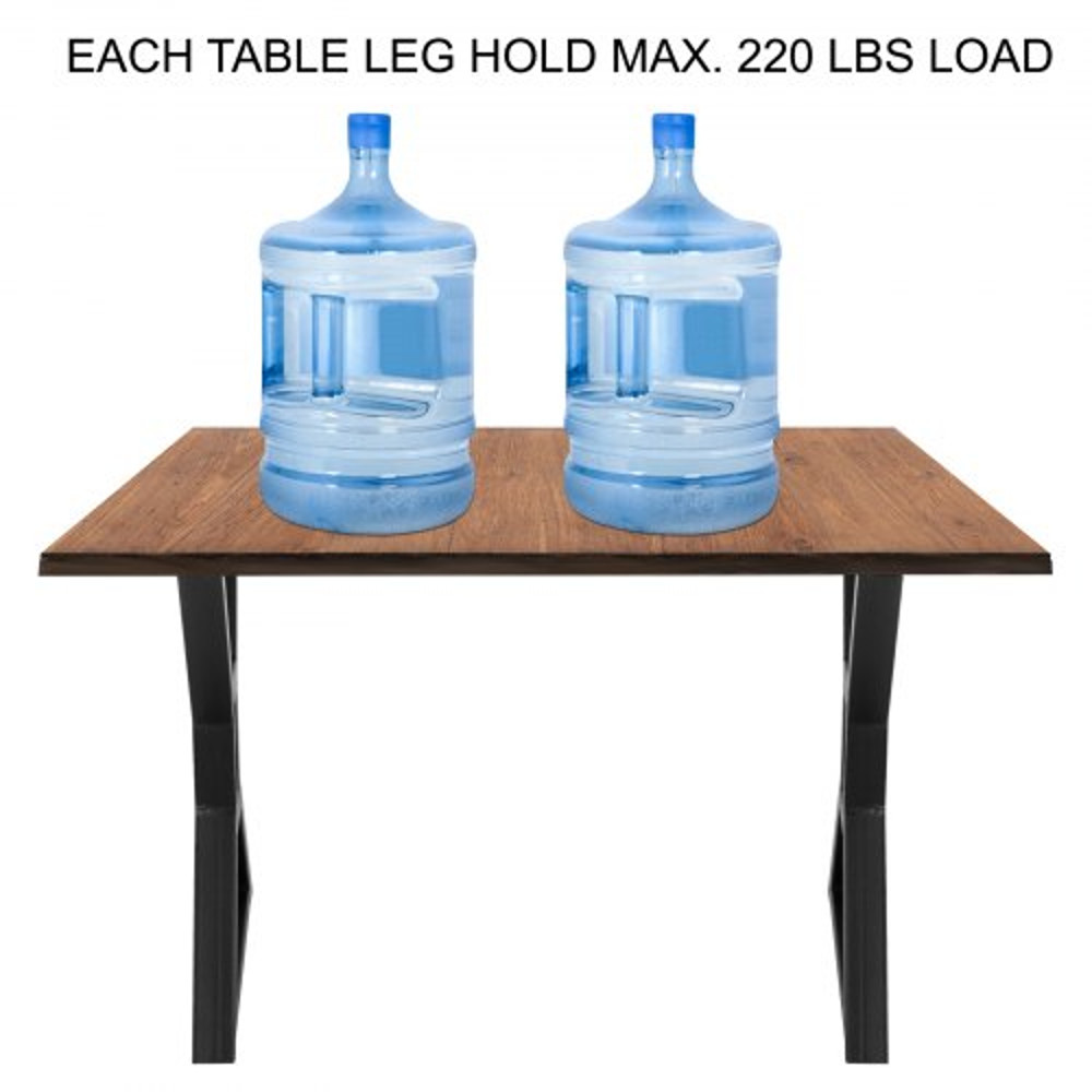 28-Inch Heavy-Duty Metal Table Legs (2PCs), X-Shaped Hollow Iron Legs with 440 Lbs Capacity