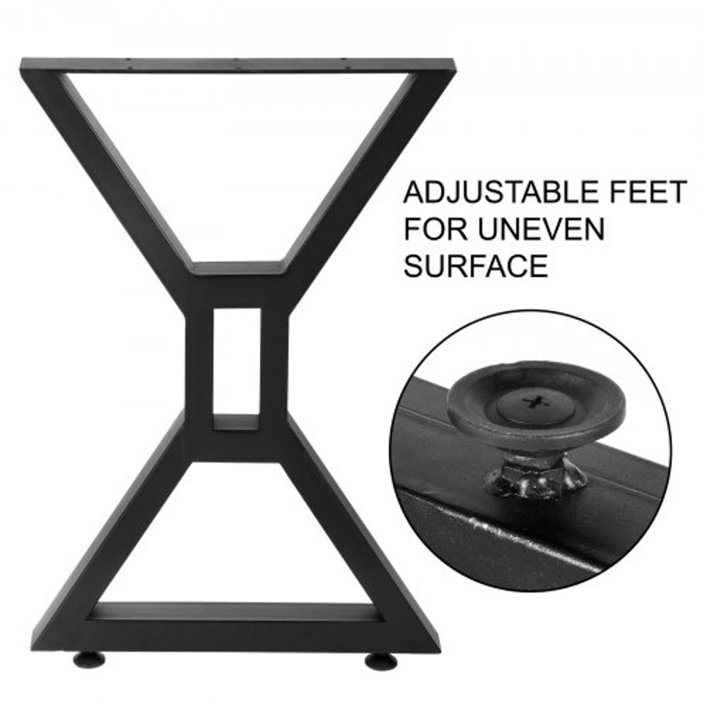 28-Inch Heavy-Duty Metal Table Legs (2PCs), X-Shaped Hollow Iron Legs with 440 Lbs Capacity