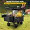 Folding Wagon Utility Cart XL Collapsible Garden Cart With Canopy AllTerrain Wheels Perfect For C 2