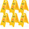 6 Pack Caution Wet Floor Signs, 25" Double-Sided Bilingual Warning Sign – Foldable Wet Floor