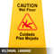 6 Pack Caution Wet Floor Signs, 25" Double-Sided Bilingual Warning Sign – Foldable Wet Floor