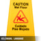 6 Pack Caution Wet Floor Signs, 25" Double-Sided Bilingual Warning Sign – Foldable Wet Floor