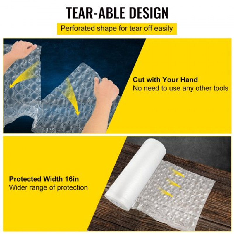 16 X 984ft Air Cushion Film Roll Heavy Duty Bubble Bags For Packaging TearAble Waterproof Air Pill 4