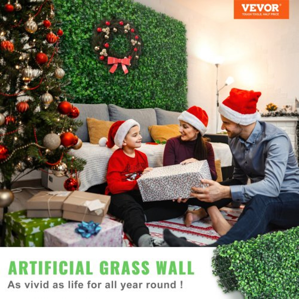 Boxwood Hedge Wall Panels Set, Artificial Grass Backdrop Wall Thick, UV Protected Privacy Fence Screen, Indoor Outdoor