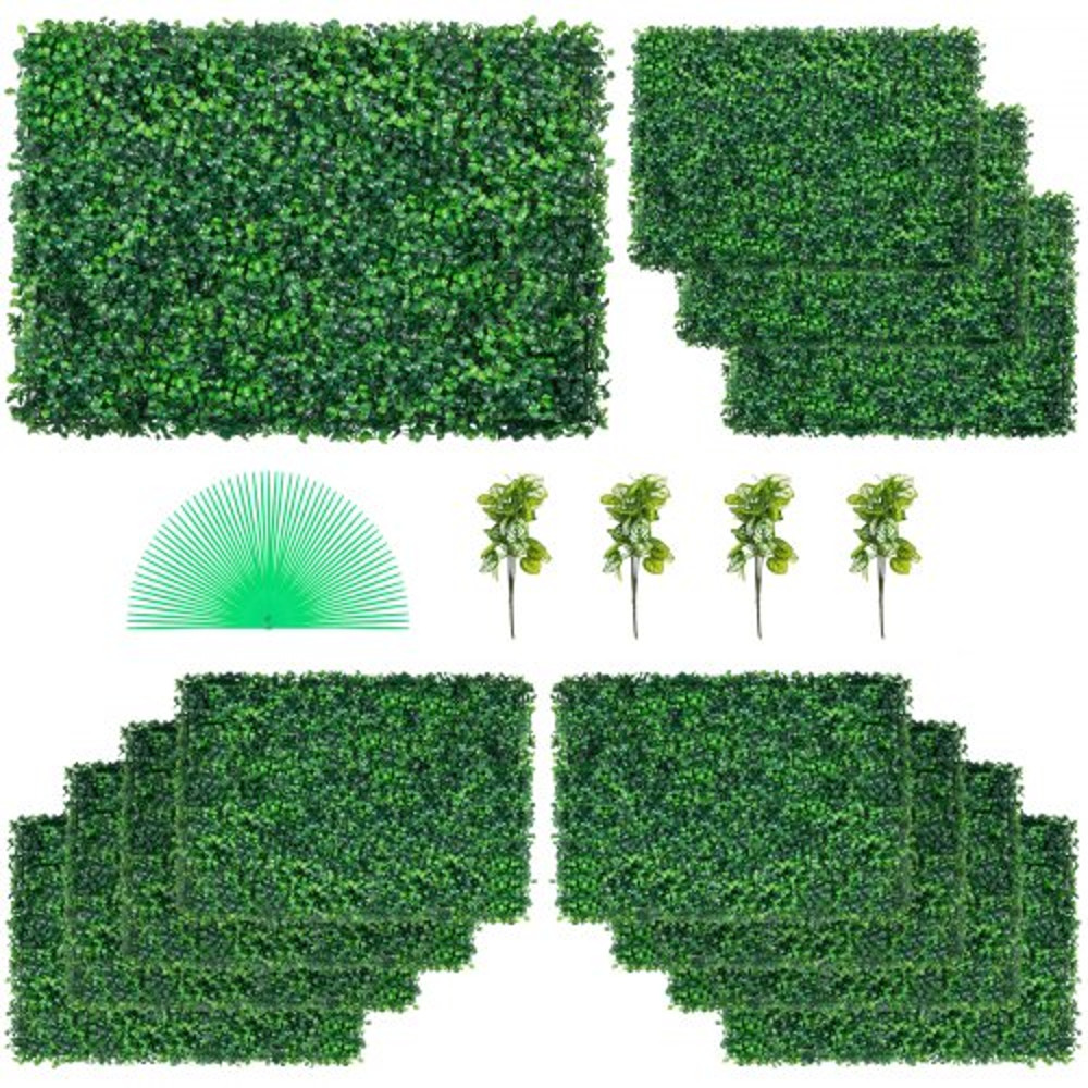 Boxwood Hedge Wall Panels, Artificial Grass Backdrop Wall Thick, Privacy Hedge Screen for Indoor Outdoor