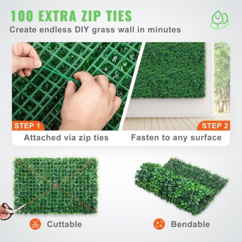 Boxwood Hedge Wall Panels, Artificial Grass Backdrop Wall Thick, Privacy Hedge Screen for Indoor Outdoor
