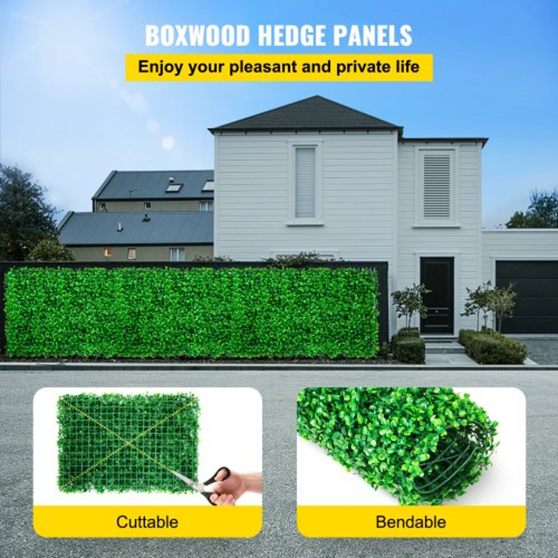 UV-Protected Boxwood Hedge Wall Panels Artificial Grass Backdrop Wall for Indoor Outdoor Privacy Fence, Garden & Event