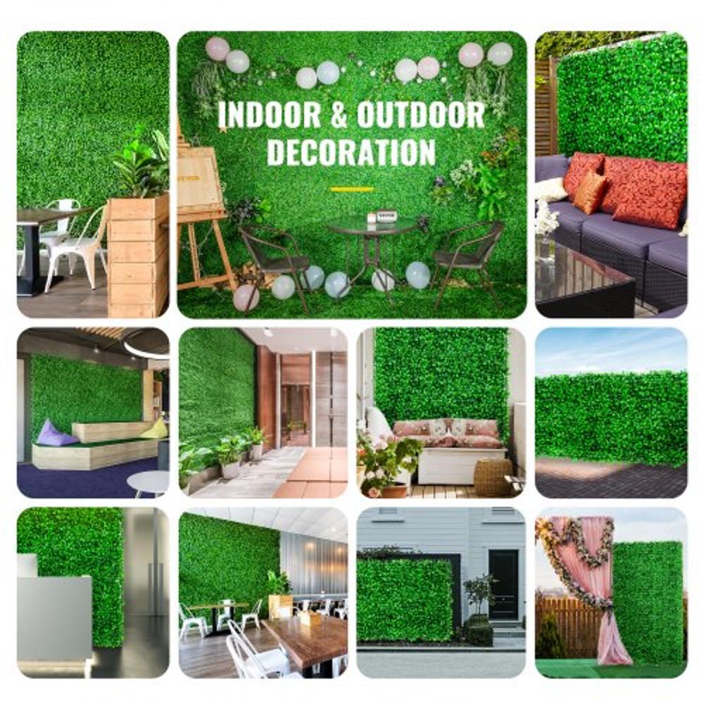 UV-Protected Boxwood Hedge Wall Panels Artificial Grass Backdrop Wall for Indoor Outdoor Privacy Fence, Garden & Event