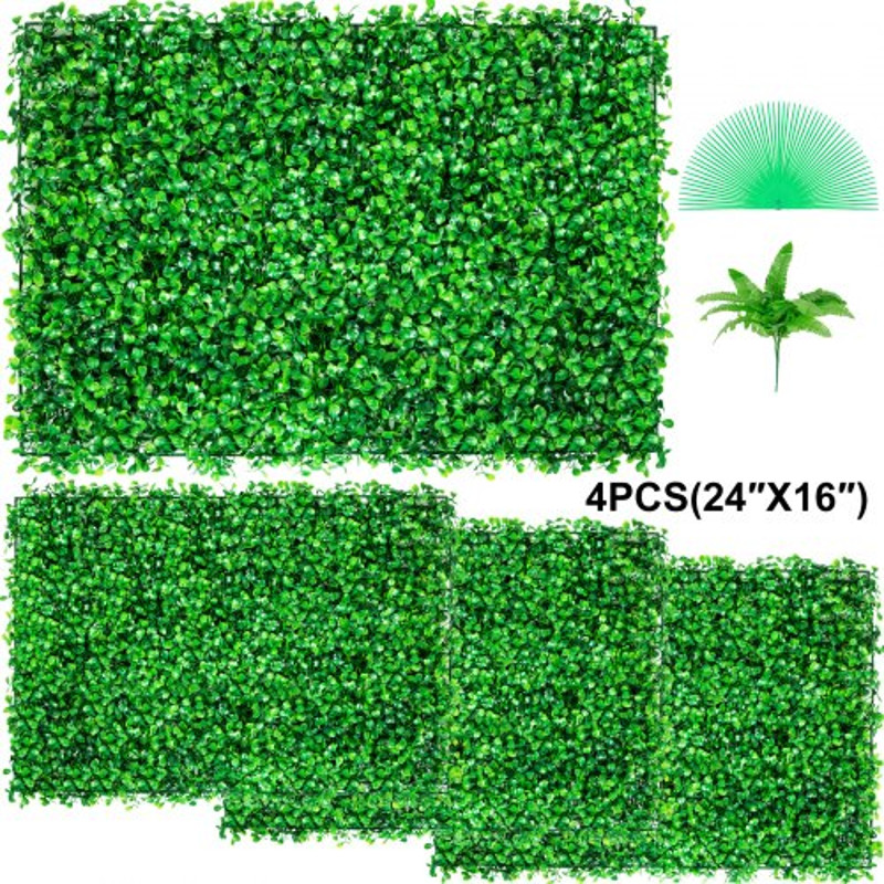 UV-Protected Boxwood Hedge Wall Panels Artificial Grass Backdrop Wall for Indoor Outdoor Privacy Fence, Garden & Event