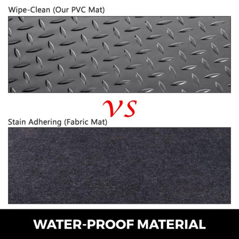 PVC Garage Floor Mats Rolls, Thick Garage Mat for Under Car, Trailer, Gym & Workshop, Waterproof Black Diamond Flooring