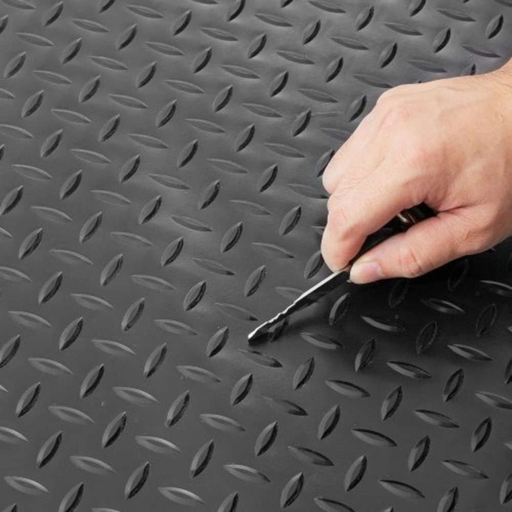 PVC Garage Floor Mats for Under Car, Rolls Thickness Black Garage Flooring for Trailer, Warehouse, Garage, Home Gym