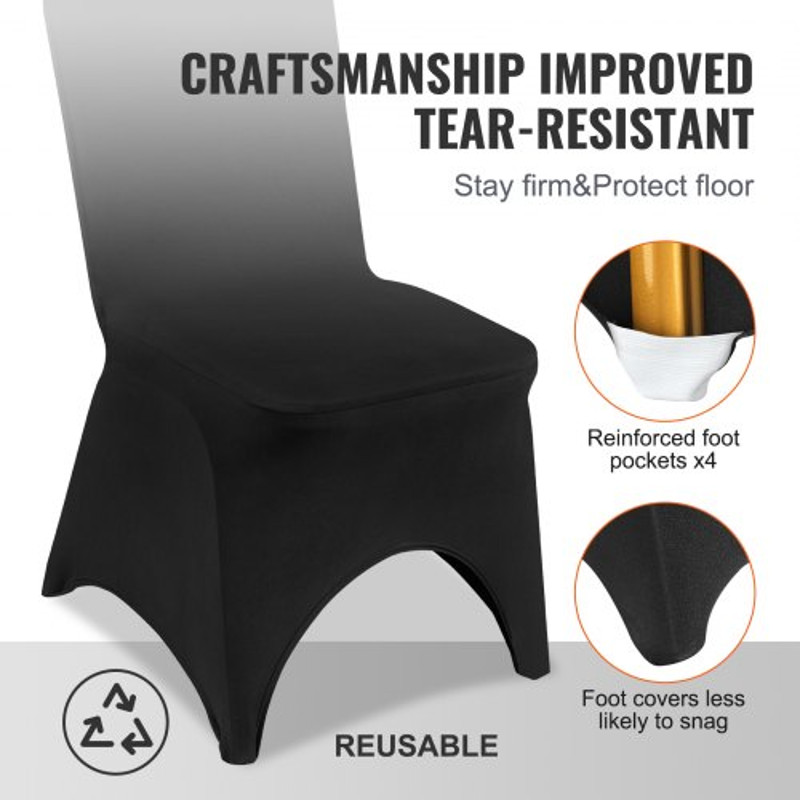 Stretch Spandex Folding Chair Covers Set, Universal Fit with Arched Front, Washable Slipcovers for Wedding, Holiday