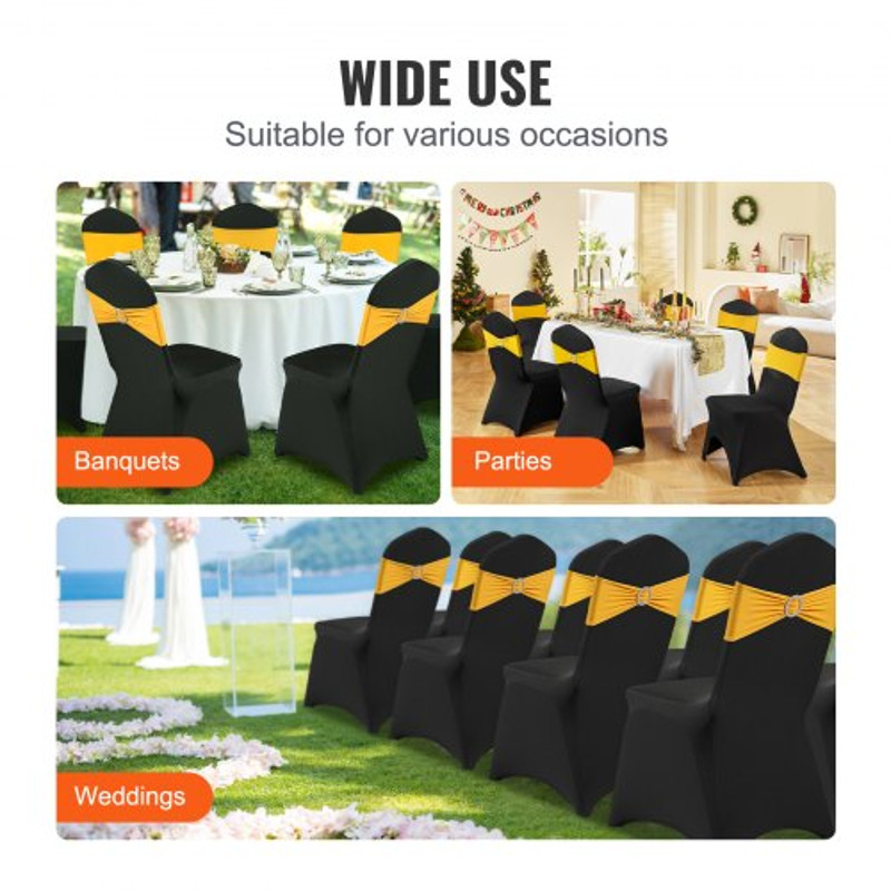 Stretch Spandex Folding Chair Covers Set, Universal Fit with Arched Front, Washable Slipcovers for Wedding, Holiday