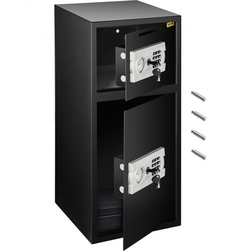 Large Double Door Safe Box, Fireproof Steel Digital Safe for Cash, Guns, Jewelry & Valuables, Heavy-Duty Security Strong