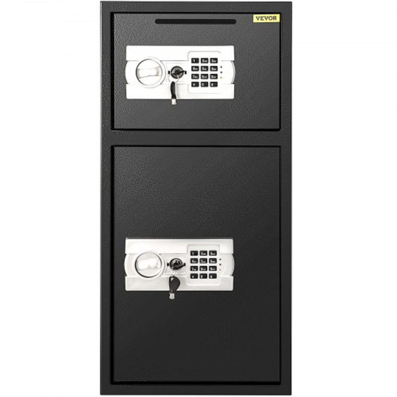 Large Double Door Safe Box, Fireproof Steel Digital Safe for Cash, Guns, Jewelry & Valuables, Heavy-Duty Security Strong