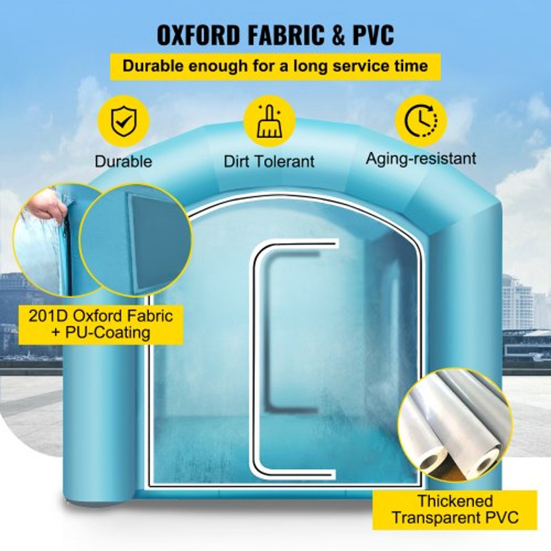 Inflatable Spray Paint Booth with Air Filtration, High Power Blowers Portable Car Paint Tent for Auto Body Work Repairs