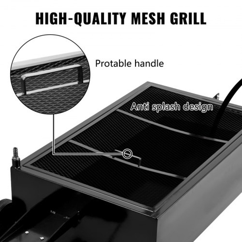 Oil Drain Pan Gallon Low Profile Oil Drain Tank with Pump, Hose, Foldable Handle & Swivel Casters, Large Capacity