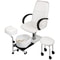 Hydraulic Lift Adjustable Spa Pedicure Unit with Easy-Clean Bubble Massage Footbath, White Salon Chair