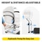 Hydraulic Lift Adjustable Spa Pedicure Unit with Easy-Clean Bubble Massage Footbath, White Salon Chair