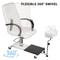 Hydraulic Lift Adjustable Spa Pedicure Unit with Easy-Clean Bubble Massage Footbath, White Salon Chair