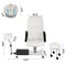 Hydraulic Lift Adjustable Spa Pedicure Unit with Easy-Clean Bubble Massage Footbath, White Salon Chair