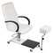 Hydraulic Lift Adjustable Spa Pedicure Unit with Easy-Clean Bubble Massage Footbath, White Salon Chair
