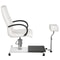 Hydraulic Lift Adjustable Spa Pedicure Unit with Easy-Clean Bubble Massage Footbath, White Salon Chair