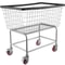 Wire Laundry Basket Cart with Wheels, 4.5 Bushel Capacity, 35"x15.7"x22" Steel Frame, Durable Chrome Finish