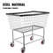 Wire Laundry Basket Cart with Wheels, 4.5 Bushel Capacity, 35"x15.7"x22" Steel Frame, Durable Chrome Finish