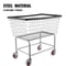 Wire Laundry Basket Cart with Wheels, 4.5 Bushel Capacity, 35"x15.7"x22" Steel Frame, Durable Chrome Finish