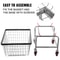 Wire Laundry Basket Cart with Wheels, 4.5 Bushel Capacity, 35"x15.7"x22" Steel Frame, Durable Chrome Finish