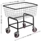 Wire Laundry Basket Cart with Wheels, 4.5 Bushel Capacity, 35"x15.7"x22" Steel Frame, Durable Chrome Finish