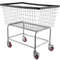 Wire Laundry Basket Cart with Wheels, 4.5 Bushel Capacity, 35"x15.7"x22" Steel Frame, Durable Chrome Finish
