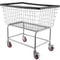 Wire Laundry Basket Cart with Wheels, 4.5 Bushel Capacity, 35"x15.7"x22" Steel Frame, Durable Chrome Finish