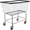Wire Laundry Basket Cart with Wheels, 4.5 Bushel Capacity, 35"x15.7"x22" Steel Frame, Durable Chrome Finish