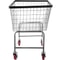 Wire Laundry Basket Cart with Wheels, 4.5 Bushel Capacity, 35"x15.7"x22" Steel Frame, Durable Chrome Finish