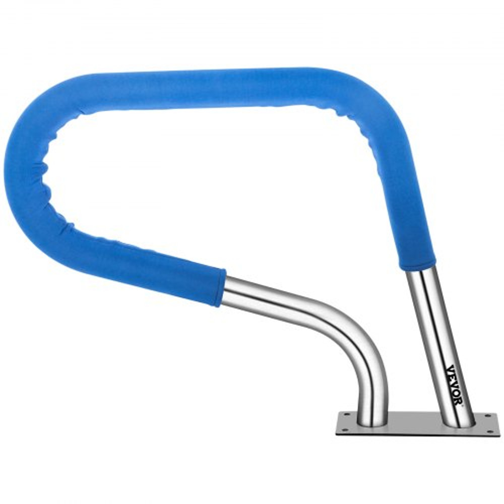 Stainless Steel Pool Handrail 250LBS Load Capacity Rustproof Silver Pool Railing With Blue Grip Cov 7