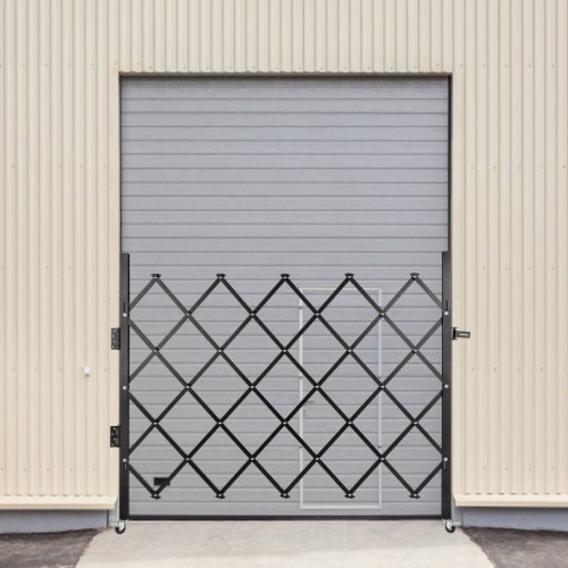 Flexible Expanding Security Gate 48 H X 66 W 360 Rolling Barricade Gate With HeavyDuty Steel Padlo 0