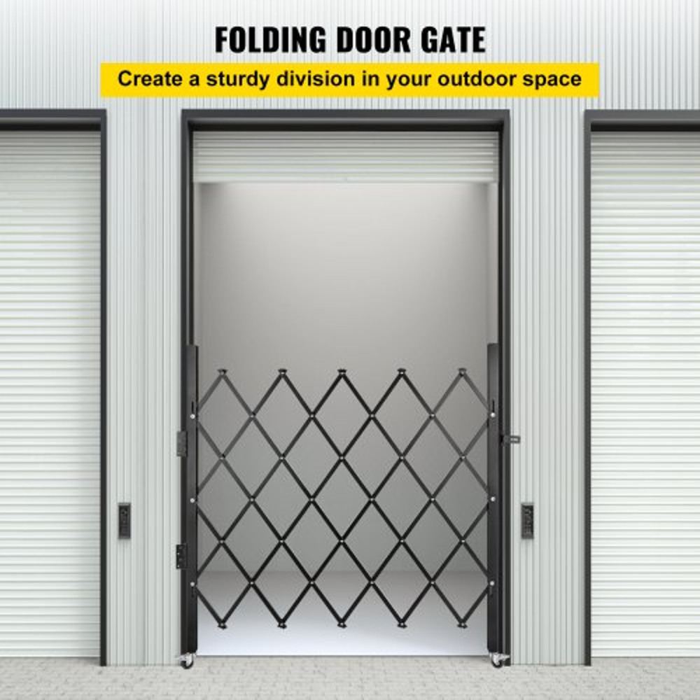 Scissor Gate Or Door With Padlock HeavyDuty 360 Rolling Barricade Gate For Home Industrial Safety 2