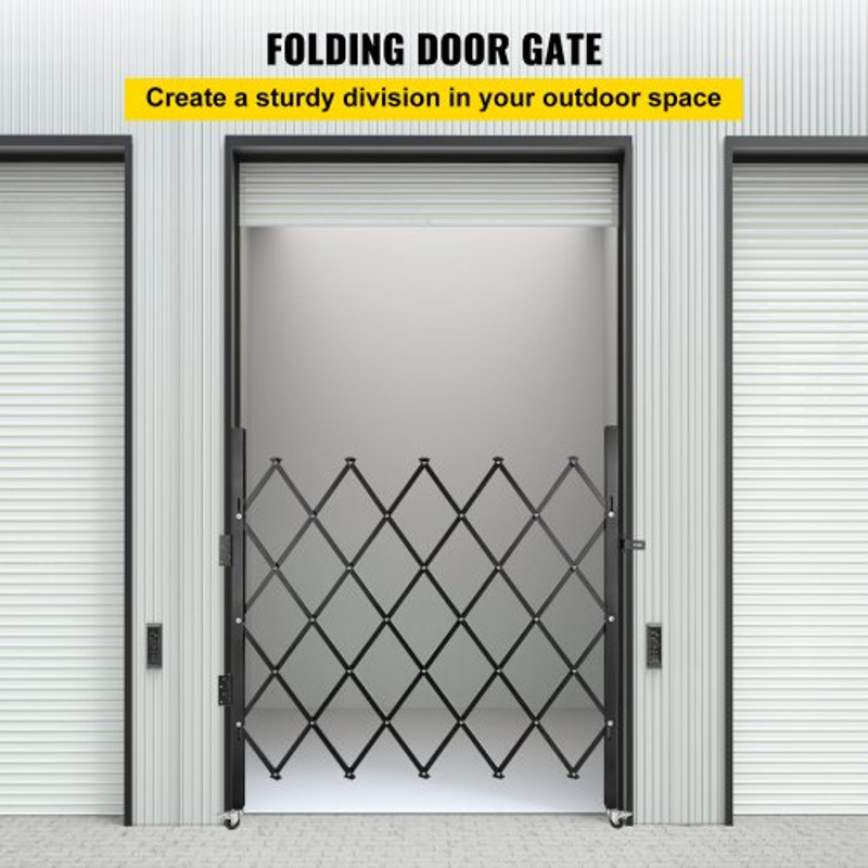 Scissor Gate Or Door With Padlock HeavyDuty 360 Rolling Barricade Gate For Home Industrial Safety 2