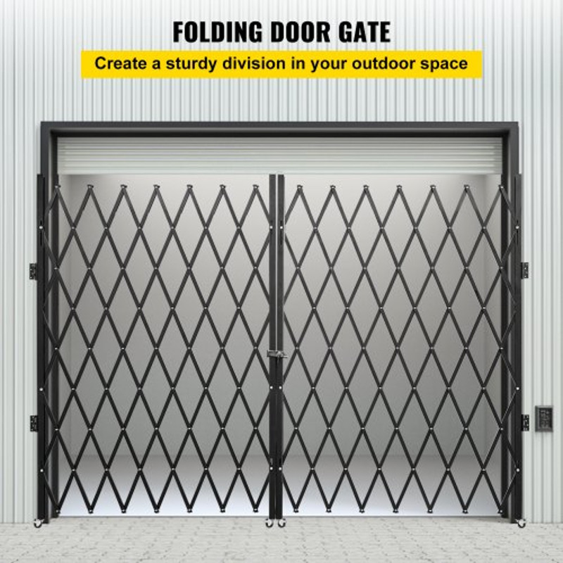65 Ft X 12 Ft Double Folding Steel Accordion Security Gate Flexible Expanding 360 Rolling Barricade 2