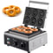 Professional Hole Electric Doughnut Maker, Commercial Waffle Donut Machine with Double-Sided Heating, Teflon-Coated