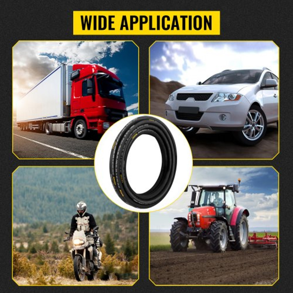 Coiled Hydraulic Hose, Rubber Hydraulic Hose 4000 PSI, Heavy-Duty Steel Wire Braid, Flexible Bulk Hydraulic Oil Hose