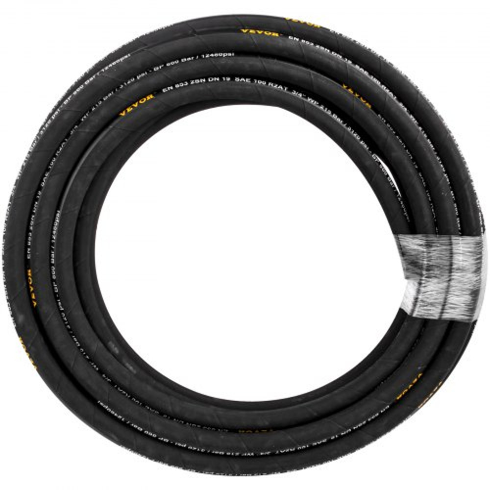 Coiled Hydraulic Hose, Rubber Hydraulic Hose 4000 PSI, Heavy-Duty Steel Wire Braid, Flexible Bulk Hydraulic Oil Hose